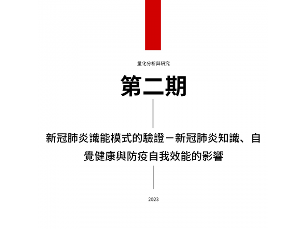 新冠肺炎識能模式的驗證－新冠肺炎知識、自覺健康與防疫自我效能的影響 期刊出版 中華量化分析研究學會